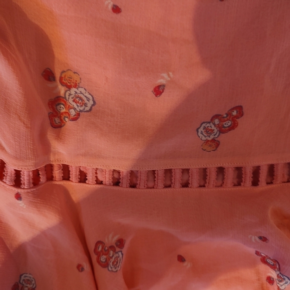 FREE PEOPLE Coral Cut Out Fit and Flare Flowy Midi DRESS SIZE 4 Like New! - Picture 9 of 10